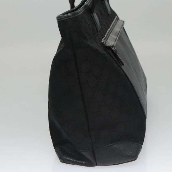 GUCCI GG Canvas Tote Bag Outlet Black Silver - Picture 4 of 16